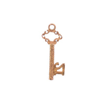 Load image into Gallery viewer, 9K 21 Skeleton Key Ornate Twenty First Birthday Charm/Pendant Yellow Gold