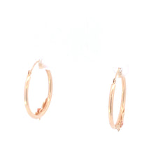 Load image into Gallery viewer, 10K 26.4mm Vintage Rose Flower Statement Hoop Earrings Yellow Gold