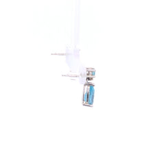 Load image into Gallery viewer, 10K Pear Blue Topaz Diamond Accent Dangle Earrings White Gold