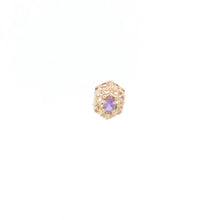 Load image into Gallery viewer, 10K Marquise Amethyst Ornate Slide Bracelet Charm/Pendant Yellow Gold
