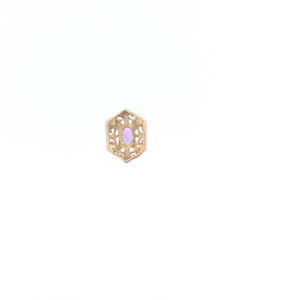 10K Marquise Amethyst Ornate Slide Bracelet Charm/Pendant Yellow Gold