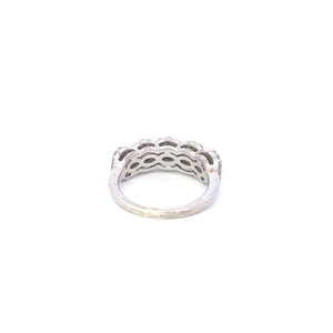 925 Blue & White Diamond Halo Statement Ring