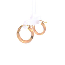 Load image into Gallery viewer, 9K 16.9mm Twist Squared Puffy Vintage Hoop Earrings Yellow Gold