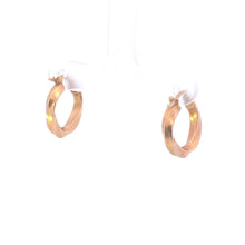 Load image into Gallery viewer, 9K 16.9mm Twist Squared Puffy Vintage Hoop Earrings Yellow Gold