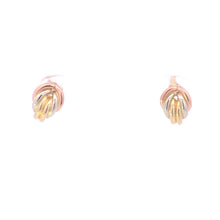 Load image into Gallery viewer, 9K Tri Tone Curved Vintage Statement Stud Earrings Yellow Gold