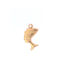 Load image into Gallery viewer, 9K Egyptian Queen Nefertiti Bust Head Vintage Charm/Pendant Yellow Gold