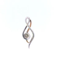 Load image into Gallery viewer, Sterling Silver 10k Gold Diamond Wavy Round Cluster Journey Pendant