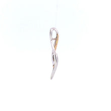Load image into Gallery viewer, Sterling Silver 10k Gold Diamond Wavy Round Cluster Journey Pendant