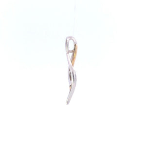 Sterling Silver 10k Gold Diamond Wavy Round Cluster Journey Pendant