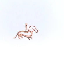 Load image into Gallery viewer, Sterling Silver Diamond Dachshund Dog Breed Pet Charm/Pendant