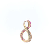 Load image into Gallery viewer, Sterling Silver Ruby Diamond Infinity Loop Forever Love Pendant