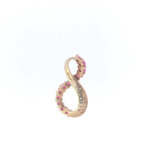 Sterling Silver Ruby Diamond Infinity Loop Forever Love Pendant