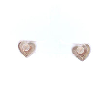 Load image into Gallery viewer, Sterling Silver 14k Gold Two Tone Heart Love Chunky Stud Earrings