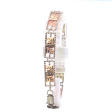 Load image into Gallery viewer, Sterling Silver 12k Gold Black Hills Leaf Vintage Bar Bracelet 7&quot;