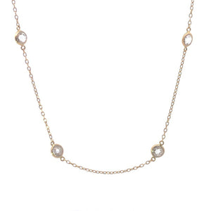 14K By the Yard Vintage CZ Chain Link Anklet Bracelet 10" Yellow Gold