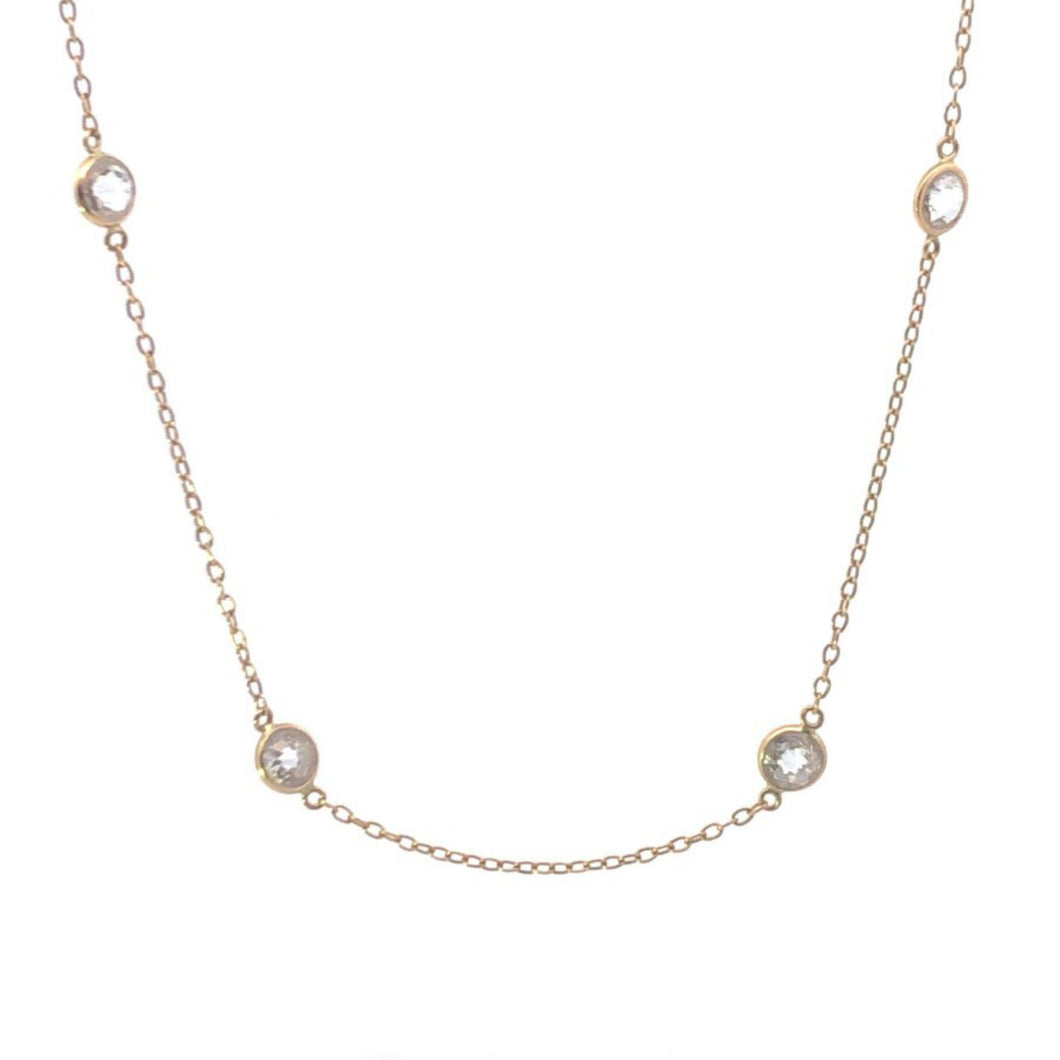 14K By the Yard Vintage CZ Chain Link Anklet Bracelet 10