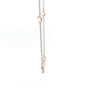 14K By the Yard Vintage CZ Chain Link Anklet Bracelet 10" Yellow Gold