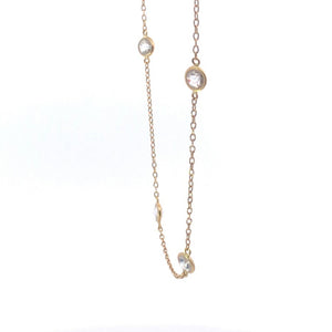 14K By the Yard Vintage CZ Chain Link Anklet Bracelet 10" Yellow Gold