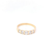 Load image into Gallery viewer, 14K Five Stone Classic Vintage Wedding Band Ring Yellow Gold