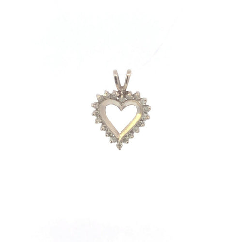 10K 0.42 Ctw Diamond Heart Classic Love Pendant Yellow Gold