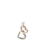 Load image into Gallery viewer, 10K Two Tone Diamond Heart Love Symbol Pendant Rose Gold