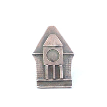 Load image into Gallery viewer, Sterling Silver Hand Made Cotton Mill Artisan Building Pin/Brooch