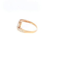 Load image into Gallery viewer, 10K Princess Aquamarine Diamond Vintage Bypass Ring Yellow Gold