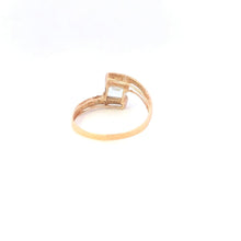 Load image into Gallery viewer, 10K Princess Aquamarine Diamond Vintage Bypass Ring Yellow Gold