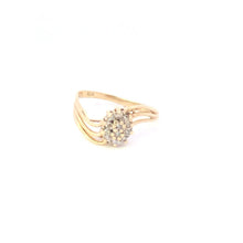 Load image into Gallery viewer, 10K Oval Diamond Cluster Vintage Statement Ring Yellow Gold