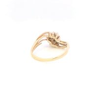 Load image into Gallery viewer, 10K Oval Diamond Cluster Vintage Statement Ring Yellow Gold