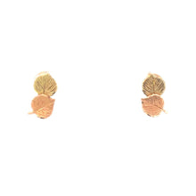 Load image into Gallery viewer, 14K Black Hills Leaf Vintage Cluster Stud Earrings Yellow Gold