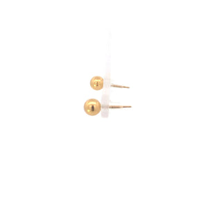 14K 5.7mm Vintage Round Ball Sphere Stud Earrings Yellow Gold