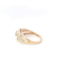 Load image into Gallery viewer, 10K Squared Diamond Cluster Bypass Promise Ring Yellow Gold