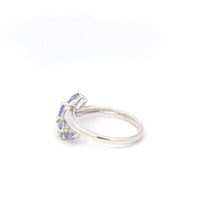 Load image into Gallery viewer, 10K Marquise Tanzanite Diamond Cluster Bypass Ring White Gold