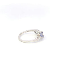 Load image into Gallery viewer, 10K Marquise Tanzanite Diamond Cluster Bypass Ring White Gold