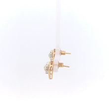 Load image into Gallery viewer, 14K Diamond Cluster Vintage Heart Love Symbol Earrings Yellow Gold