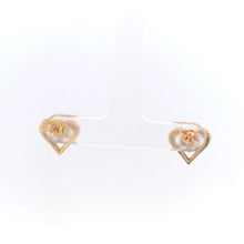 Load image into Gallery viewer, 14K Diamond Cluster Vintage Heart Love Symbol Earrings Yellow Gold