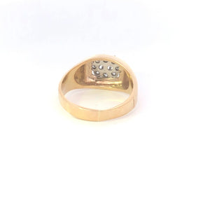 10K 0.40 Ctw Men's Diamond Vintage Cluster Ring Yellow Gold