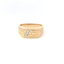 Load image into Gallery viewer, 10K Men&#39;s Diamond Textured Nugget Band Ring Yellow Gold