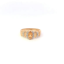 Load image into Gallery viewer, 10K Marquise Citrine Diamond Accent Vintage Ring Yellow Gold