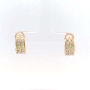 14K 0.50 Ctw Diamond Squared French Clip Earrings Yellow Gold