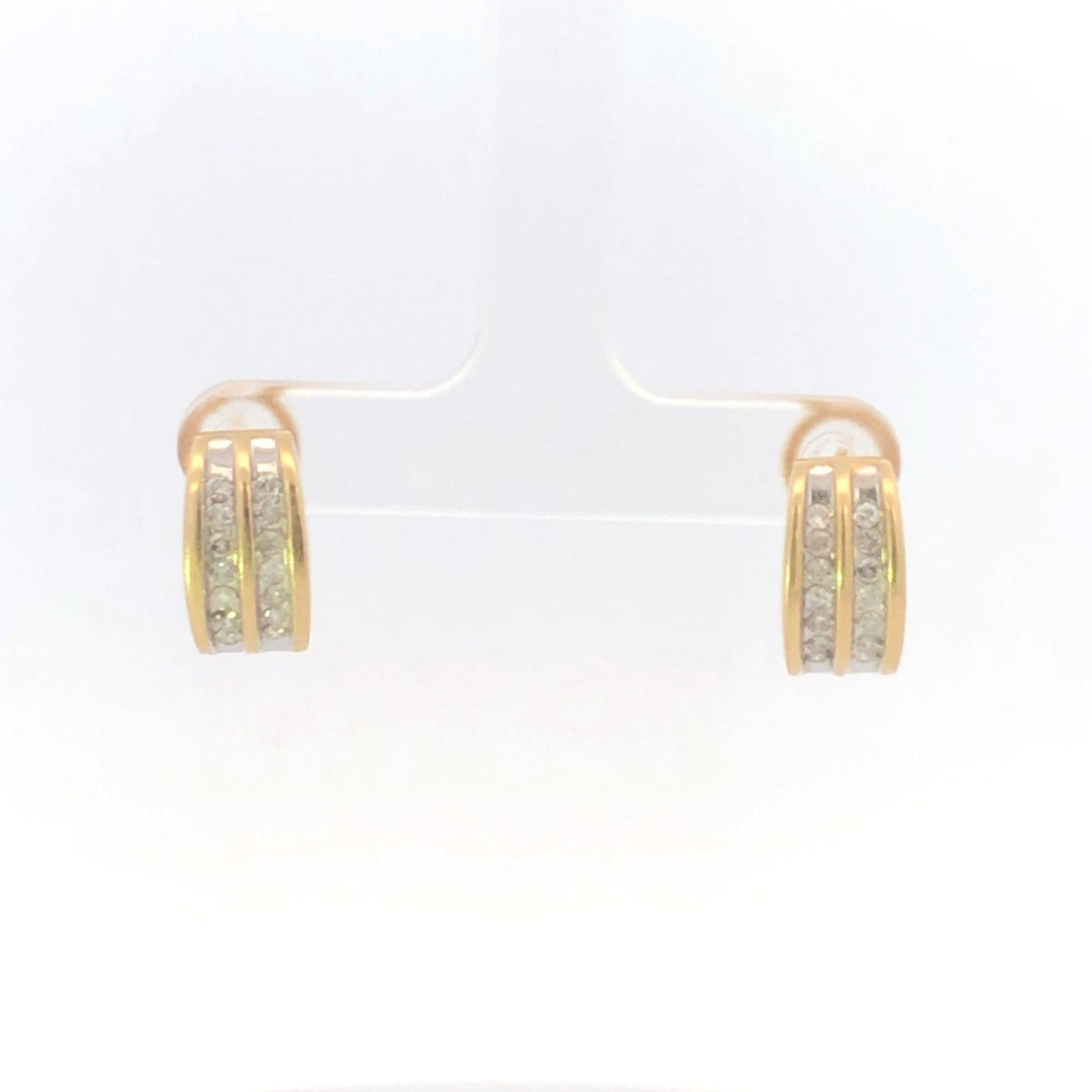 14K 0.50 Ctw Diamond Squared French Clip Earrings Yellow Gold