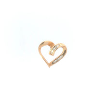 Load image into Gallery viewer, 10K Vintage Diamond Heart Love Symbol Loop Pendant Yellow Gold