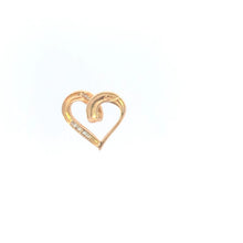 Load image into Gallery viewer, 10K Vintage Diamond Heart Love Symbol Loop Pendant Yellow Gold