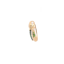 Load image into Gallery viewer, 14K Oval Syn. Tsavorite Diamond Peridot Curvy Pendant Yellow Gold