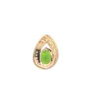 Load image into Gallery viewer, 14K Oval Syn. Tsavorite Diamond Peridot Curvy Pendant Yellow Gold