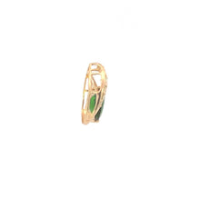 Load image into Gallery viewer, 14K Oval Syn. Tsavorite Diamond Peridot Curvy Pendant Yellow Gold