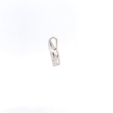 Load image into Gallery viewer, 10K Princess Sapphire Diamond Accent Squared Pendant White Gold