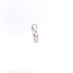 10K Princess Sapphire Diamond Accent Squared Pendant White Gold