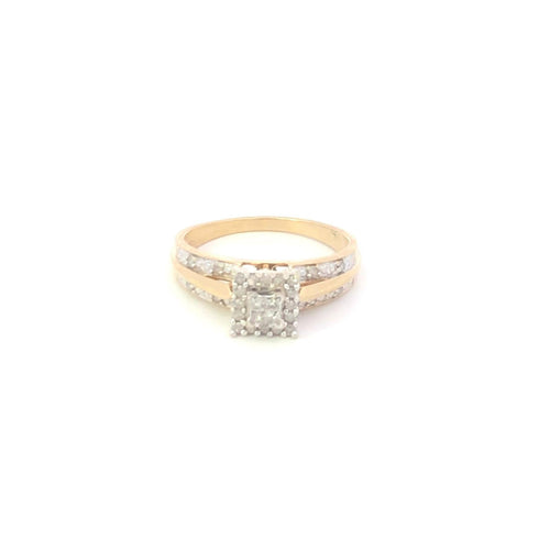 10K 0.20 Ctw Diamond Diamond Princess Cluster Ring Yellow Gold